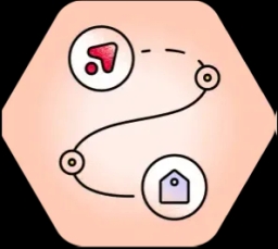 route with a starting poing and a destination